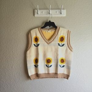Sunflower Knit Sweater Vest